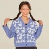 [AQOSTUDIOSPACE] SS 22 AQO BEAR PATTERN CARDIGAN (CROP Ver) SKY Best Sellers