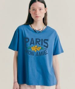 [BENSIMON] Summer 22 VINTAGE LOGO HALF SLEEVE - BLUE