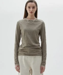 Best Sellers [LARTIGENT] SS 22 LAYERED T-SHIRT(KHAKI)