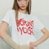 Best Sellers [ROCCI ROCCI] Summer 22 BORiNG YOGa Crop T-shirt (WHITE)
