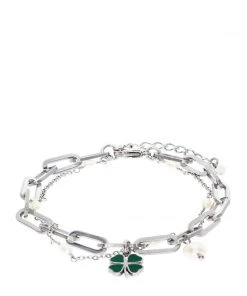 [STEEL EDITION] Seasonless Four-leaf Clover Fresh Water Pearl Bracelet Best Sellers