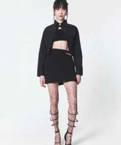 [INPREP] SS 22 Crystal Single Button Shirt Black Best Sellers