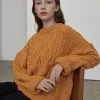 [JOORTI] SS 22 J874 Twisted Over Fit Knit (orange)
