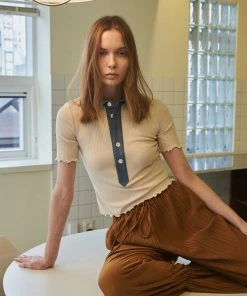 Best Sellers [LO AXUAL] Summer 22 DENIM COLLAR SHORT SLEEVE SHIRTS