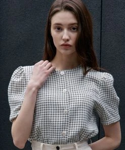 Best Sellers [JOORTI] SS 22 J963 Tweed Button Blouse (ivory)