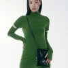 Best Sellers [SETUP EXE] SS 22 Pin Tuck Halfneck Sleeve Slit Long Top [Green]