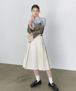 JULIE BEANS Best Sellers [JULYE HAN] SS 22 Flare Sleeve Sheer T - Landscape