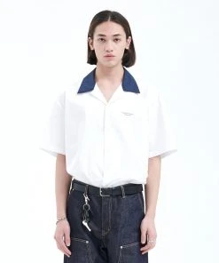[LA MER MA MAISON] Summer 22 COLORING OPEN COLLAR SHIRT WHITE Best Sellers