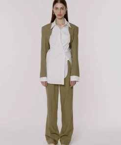 Best Sellers [MINASONG] SS 22 BOLERO CROP JACKET - MARTINI OLIVE