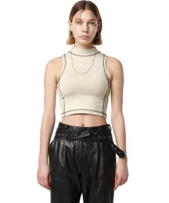 Best Sellers [INPREP] SS 22 ACTIVE CROP TOP (IVORY)