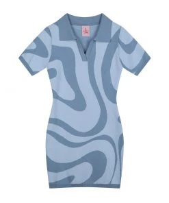 [HIGH SCHOOL DISCO] Summer 22 Wave Knitwear One-piece_BLUE