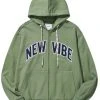Best Sellers [LIBERE KOREA] Summer 22 NEW VIBE ZIPUP HOODIE / OLIVE
