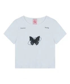 [HIGH SCHOOL DISCO] Summer 22 BUTTERFLY VINTAGE CROP TOP