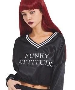 Best Sellers [CRANK] SS 22 SATIN V NECK MTM_BK