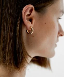Best Sellers [MIDNIGHT MOMENT] Seasonless Curving Earring - Gold