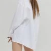 Best Sellers [KAGAMIL] Seasonless OVERSIZE BACK INCISION SHIRT WHITE