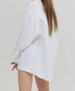 Best Sellers [KAGAMIL] Seasonless OVERSIZE BACK INCISION SHIRT WHITE