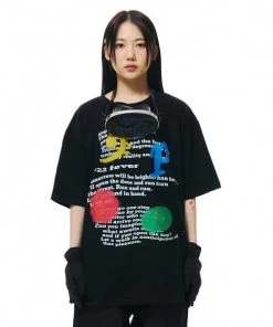 Best Sellers [FEVERTIME] SS 22 Spray Graphic Short-sleeved T-shirt Black