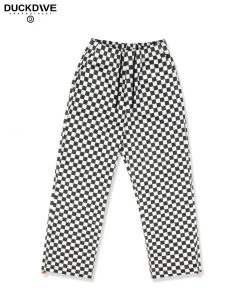Best Sellers [DUCKDIVE] SS 22 Checkerboard Cotton Pants BLACK