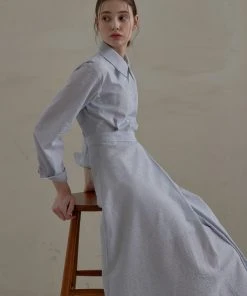 Best Sellers [JOORTI] SS 22 J980 Stripe Shirt One-piece (blue)