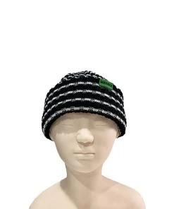 SK8ERROCK Best Sellers [SK8ER ROCK] Seasonless STRIPE LOGO BEANIE BLACK
