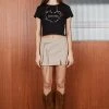 [OUTXO] Summer 22 Y String Lowrise Skirt Beige