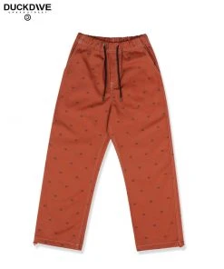 Best Sellers [DUCKDIVE] SS 22 D-link Pattern Cotton Pants BROWN