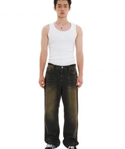 [LECYTO] Summer 22 VINTAGE WASHED WIDE DENIM PANTS_(BLACK)