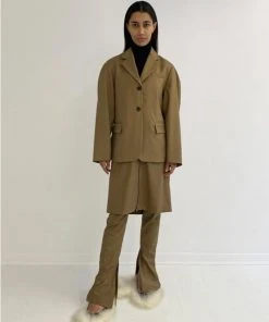 Best Sellers [PARKSSY] Winter 21 Half Puffed Sleeve Jacket_Tapenade