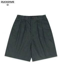 [DUCKDIVE] Summer 22 Double Chin Wide Bermuda Pants Dark Green Best Sellers
