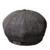 [SLEEPY SLIP] Seasonless BD HERRINGBONE BLACK NEWSBOY CAP