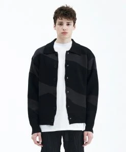 [LA MER MA MAISON] SS 22 LINE KNIT CARDIGAN BLACK Best Sellers