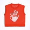 [GOCORI] Summer 22 WATERING POT KNIT VEST - TOMATO Best Sellers