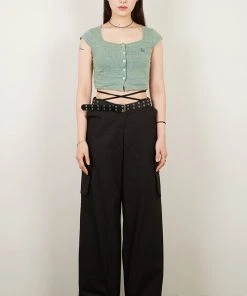 [OUTXO] Summer 22 May Buttonup Top Green Best Sellers