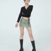 [UGLY SHADOW] SS 22 LOW WAIST SKIRT(KHAKI) Best Sellers