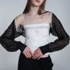 [SETUP EXE] Summer 22 Flower Net Bolero Cardigan (Black)