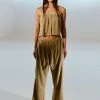 Best Sellers [AGA] Summer 22 WIDE-LEG TERRY PANTS - OLIVE