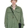 [LECYTO] SS 22 OVERFIT SMOCK TWEED CHECK SHIRTS_[GREEN]