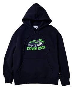 SK8ERROCK [SK8ER ROCK] FW 21 BURNING CAR HOODIE NAVY