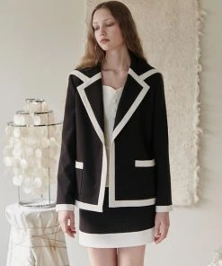 [REMANTIST] SS 22 Sailor Collar Tweed Jacket (black) Best Sellers