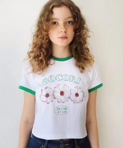 [GOCORI] Summer 22 VIVID FLOWER CROP T-SHIRTS Best Sellers