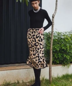 Best Sellers [SORRY TOO MUCH LOVE] FW 21 Leopard Midi Skirts_Beige