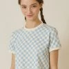 [DEARSTALKER] Summer 22 CHESS CROP T - SKY BLUE