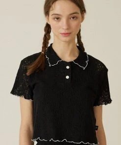 [DEARSTALKER] Summer 22 LOTUS LACE T - BLACK