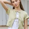 Best Sellers [DEARSTALKER] Summer 22 NICE CROP CARDIGAN - OLIVE