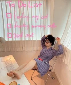 [PIGSNY] Seasonless Checkerboard Dressing Gown(pink+green)