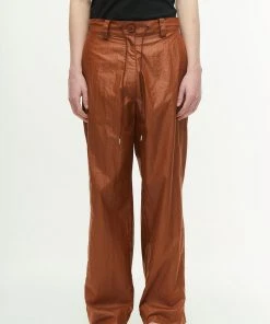 [KEYPU] SS 22 WIDE C CURVE PANTS BROWN