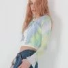 [SSERPE] SS 22 Tie-Dye Crop Cardigan Pastel Yellow & Green Best Sellers