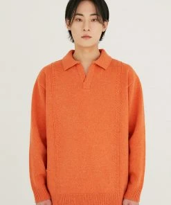 [CRUMP] SS 22 Cable Pintuck Wool Collar Knitwear (CT0344-1)
