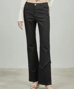 [REHEAT] SS 22 WAVY CUTTED DENIM PANTS Best Sellers
